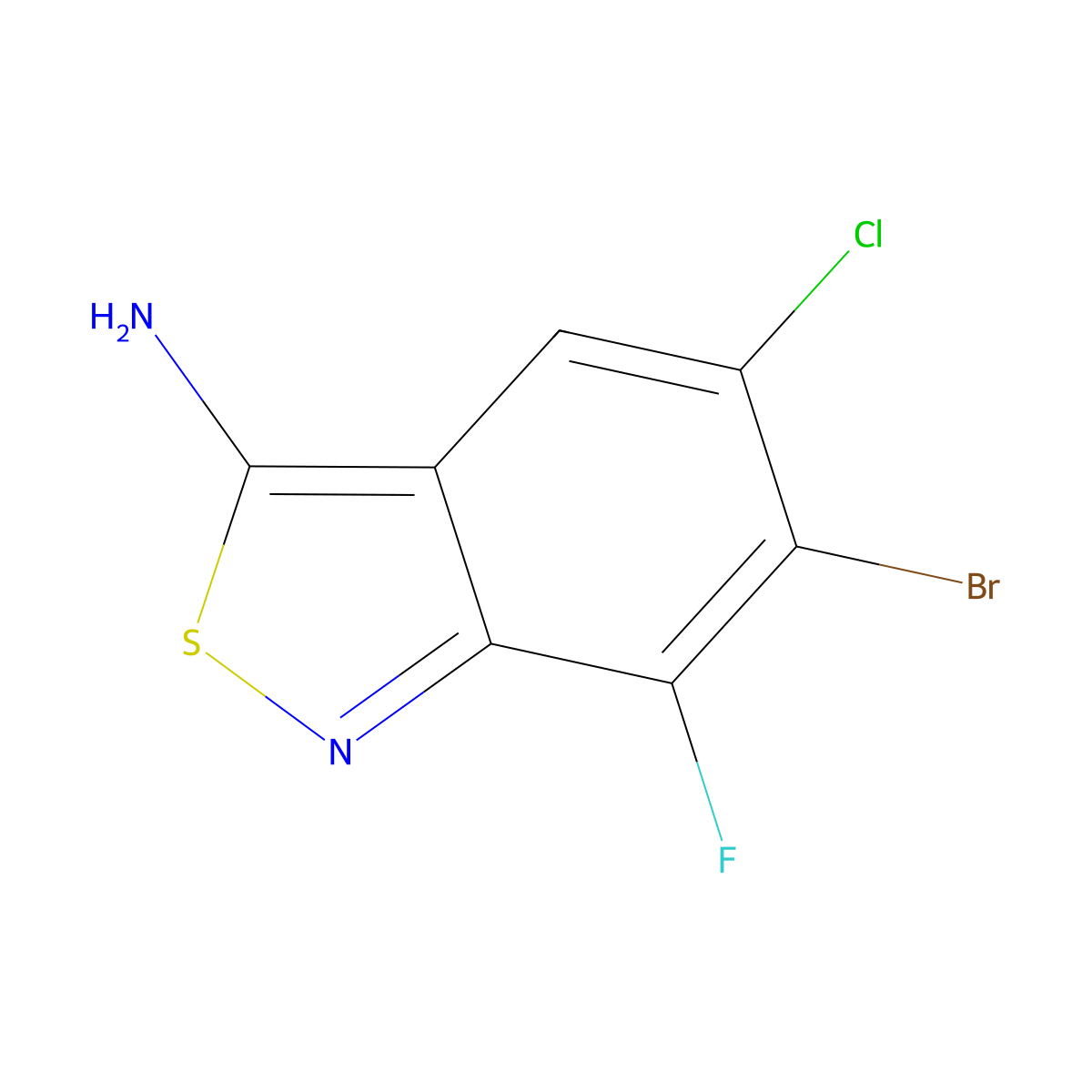 6-Bromo-5-chloro-7-fluorobenzo[c]isothiazol-3-amine molecular structure, CAS 2230875-10-0
