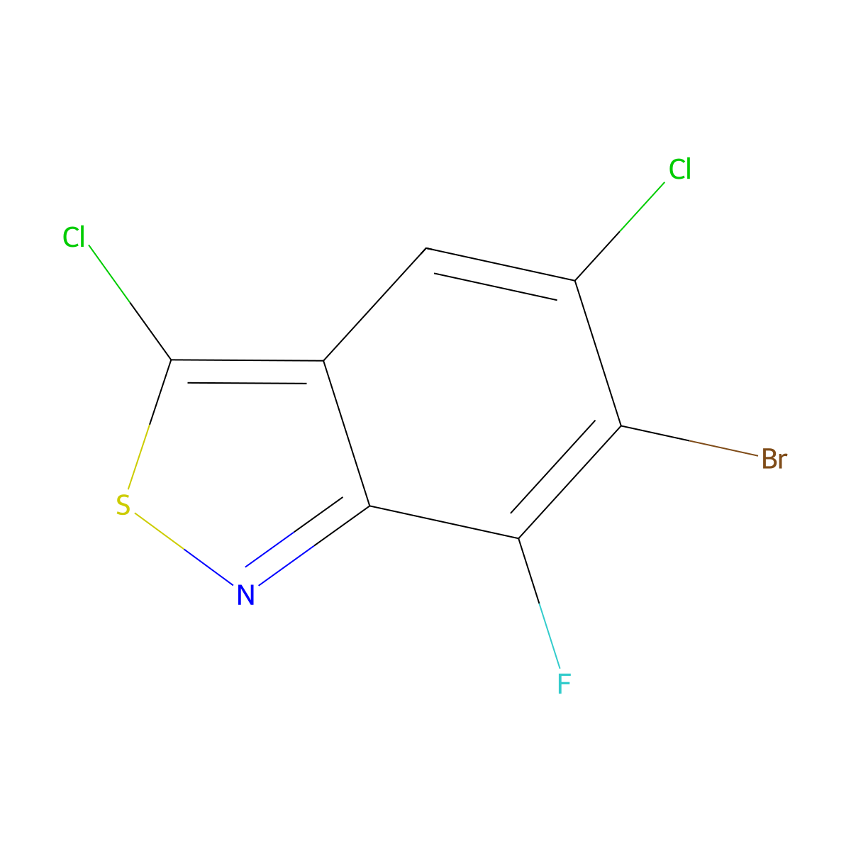 6-Bromo-3,5-dichloro-7-fluorobenzo[C]isothiazole molecular structure, CAS 2230875-11-1