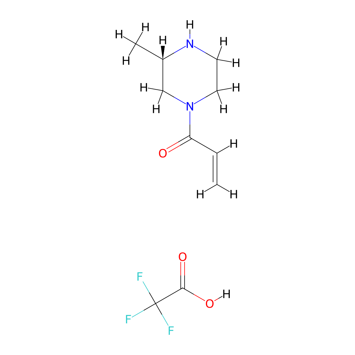 1-[(3S)-3-methylpiperazin-1-yl]prop-2-en-1-one; trifluoroacetic acid molecular structure, CAS 2230875-44-0