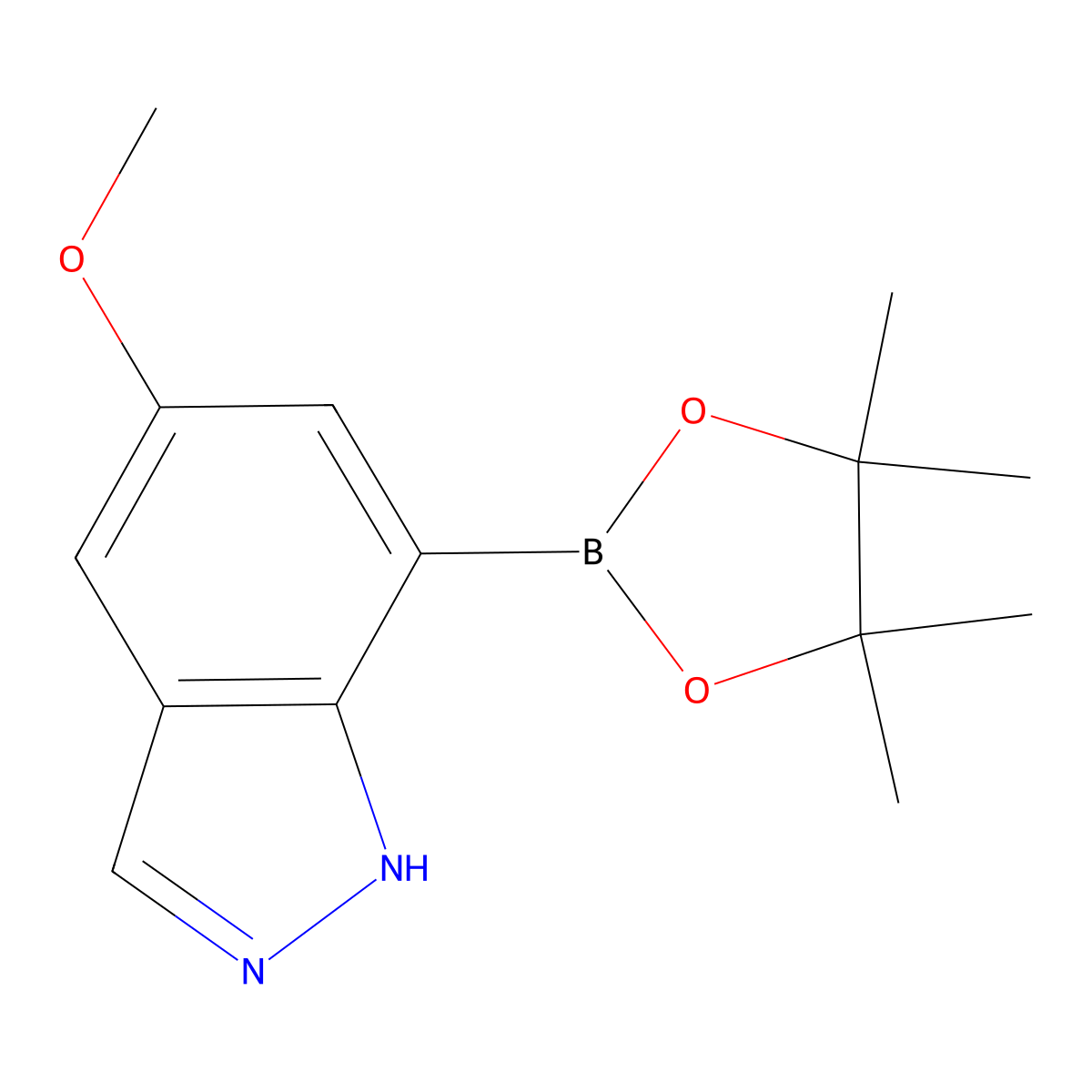 5-Methoxy-7-(4,4,5,5-tetramethyl-1,3,2-dioxaborolan-2-yl)-1H-indazole molecular structure, CAS 2230875-77-9
