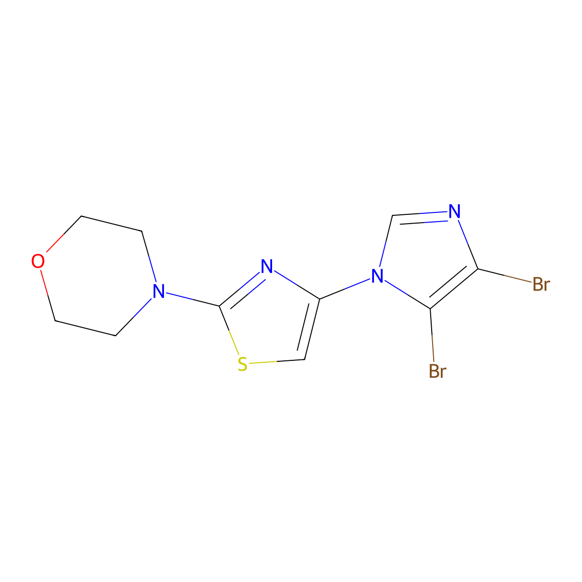 4-(4-(4,5-dibromo-1H-imidazol-1-yl)thiazol-2-yl)morpholine molecular structure, CAS 2230880-25-6