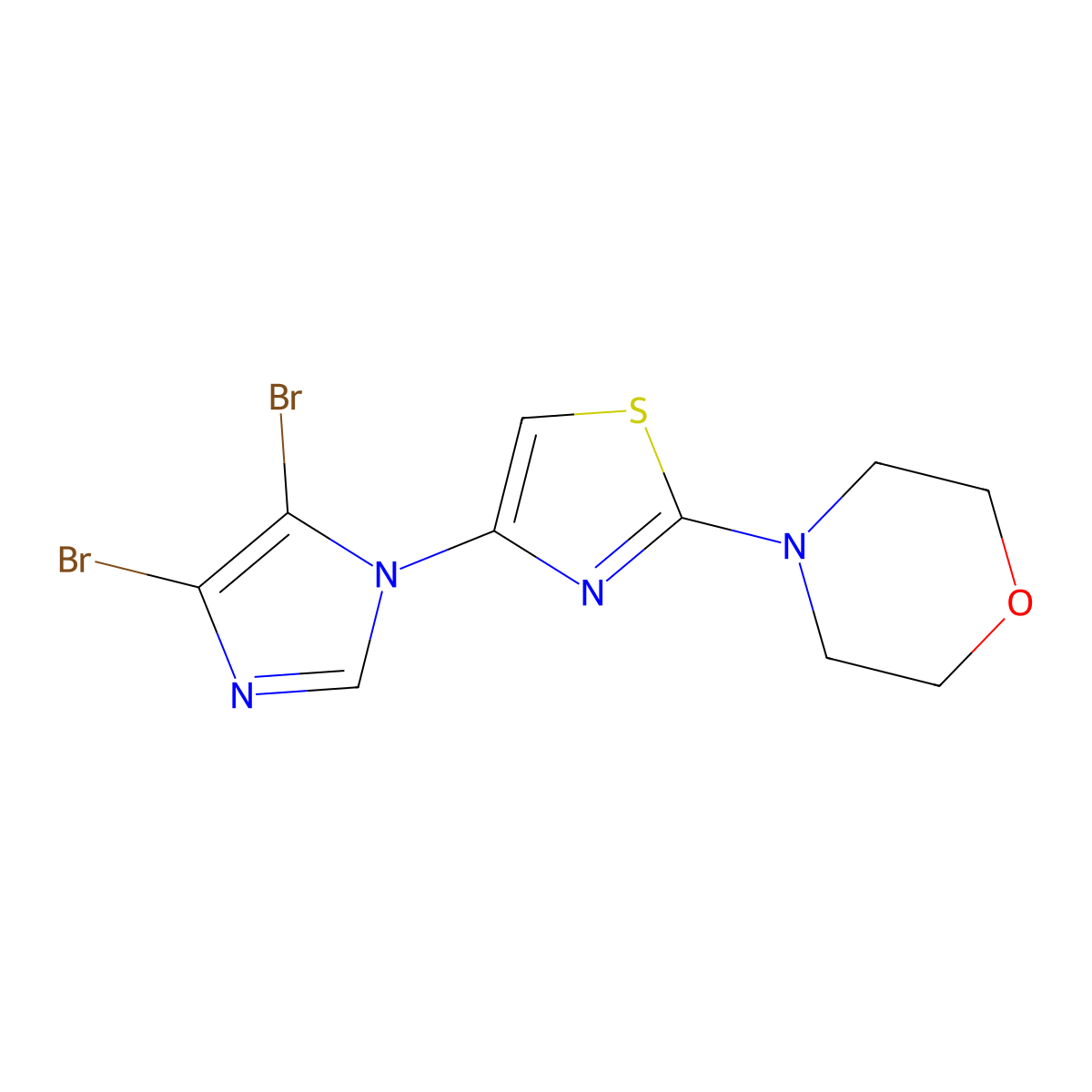 4-(4-(4,5-dibromo-1H-imidazol-1-yl)thiazol-2-yl)morpholine molecular structure, CAS 2230880-25-6