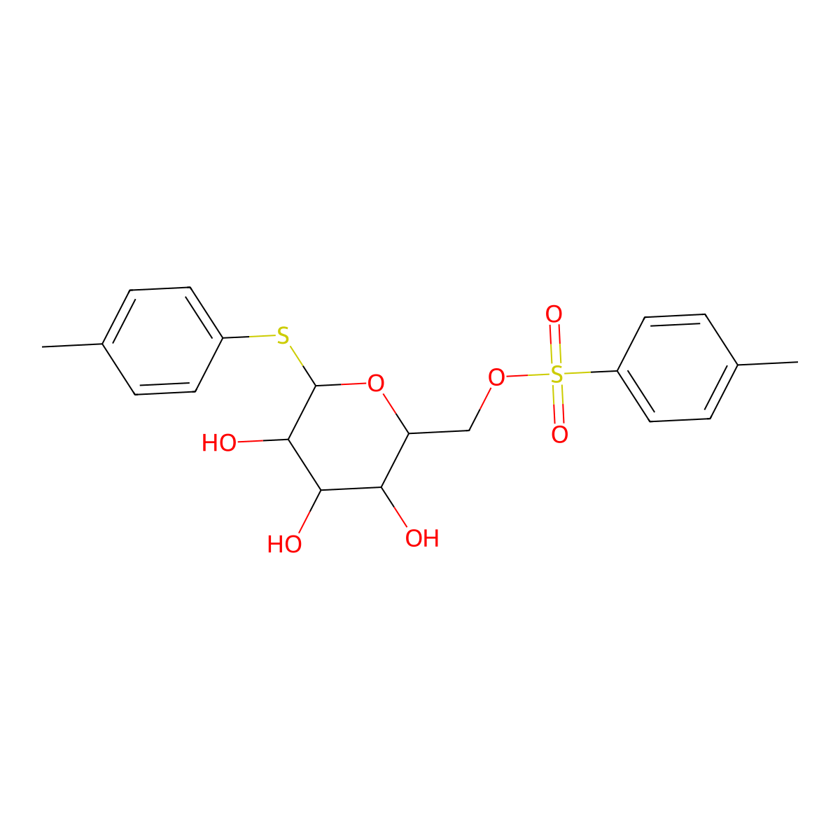 4-Methylphenyl 1-thio-6-O-tosyl-beta-D-glucopyranoside molecular structure, CAS 2230883-55-1