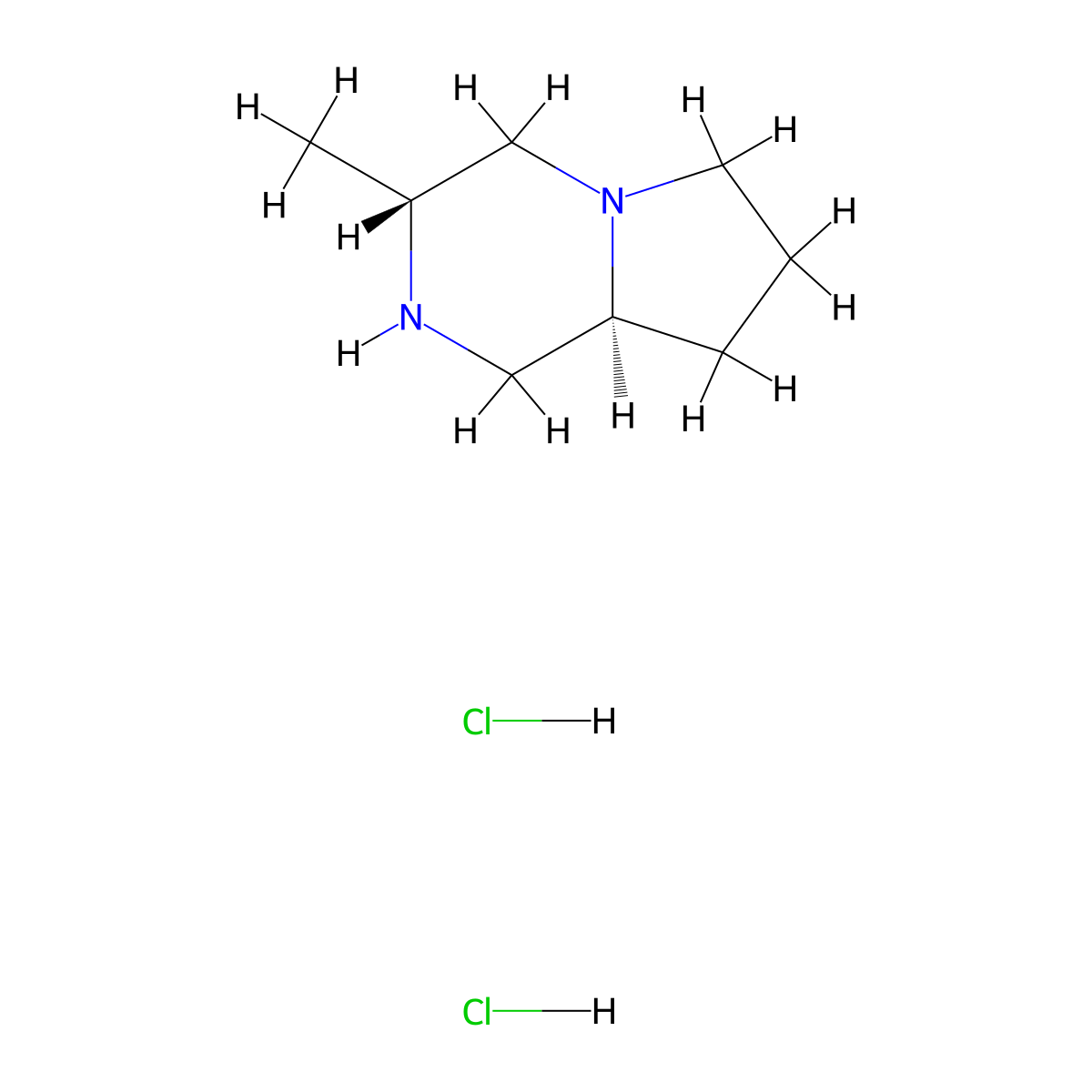 (3R,8aS)-3-methyloctahydropyrrolo[1,2-a]pyrazine dihydrochloride molecular structure, CAS 2230901-07-0