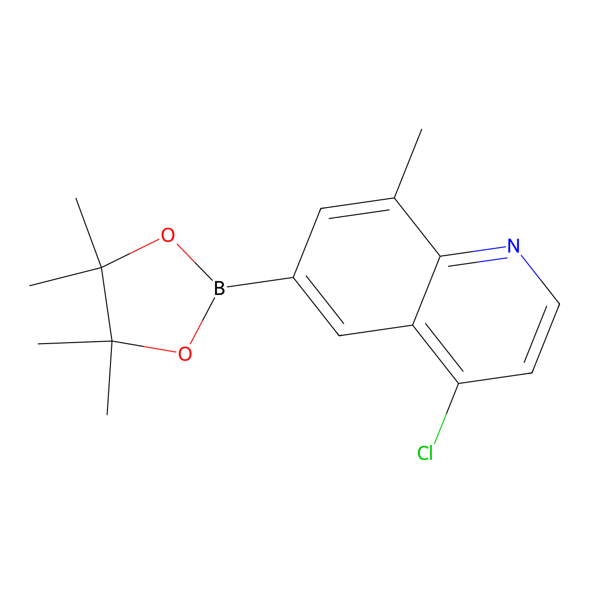 4-Chloro-8-methyl-6-(4,4,5,5-tetramethyl-1,3,2-dioxaborolan-2-yl)quinoline molecular structure, CAS 2230902-83-5