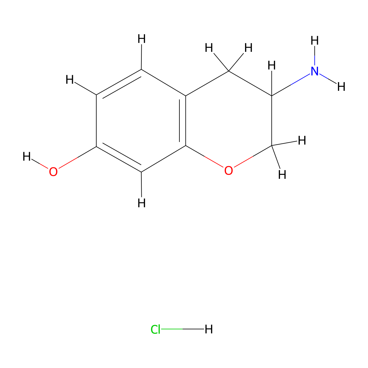 3-amino-3,4-dihydro-2H-1-benzopyran-7-olhydrochloride molecular structure, CAS 2230911-95-0