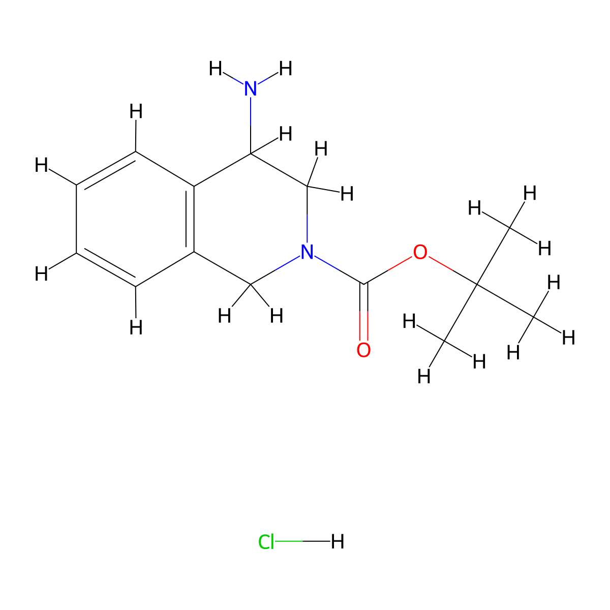 Tert-butyl 4-amino-3,4-dihydroisoquinoline-2(1H)-carboxylate hydrochloride molecular structure, CAS 2230911-98-3