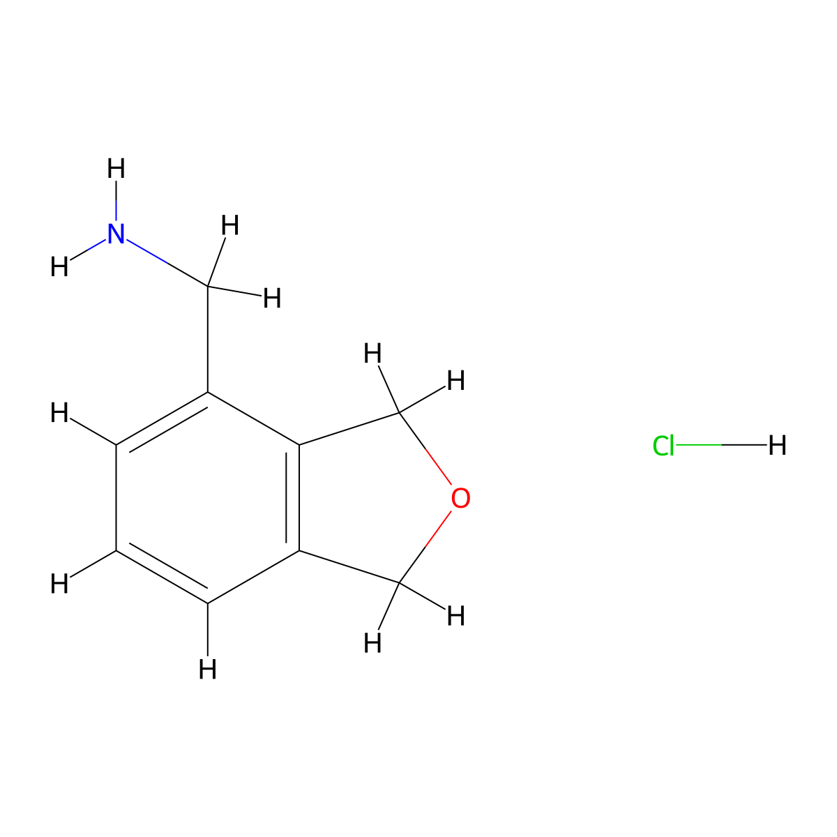 (1,3-Dihydro-2-benzofuran-4-yl)methanamine hydrochloride molecular structure, CAS 2230912-09-9