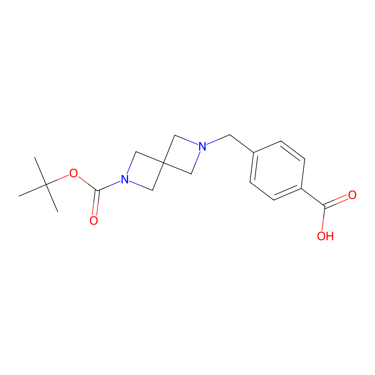 4-((6-(Tert-butoxycarbonyl)-2,6-diazaspiro[3.3]heptan-2-YL)methyl)benzoic acid molecular structure, CAS 2230912-73-7