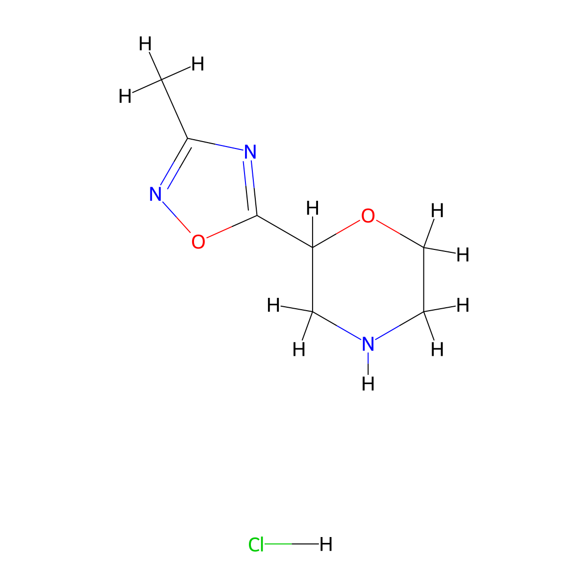 2-(3-Methyl-1,2,4-oxadiazol-5-yl)morpholine hydrochloride molecular structure, CAS 2230912-97-5