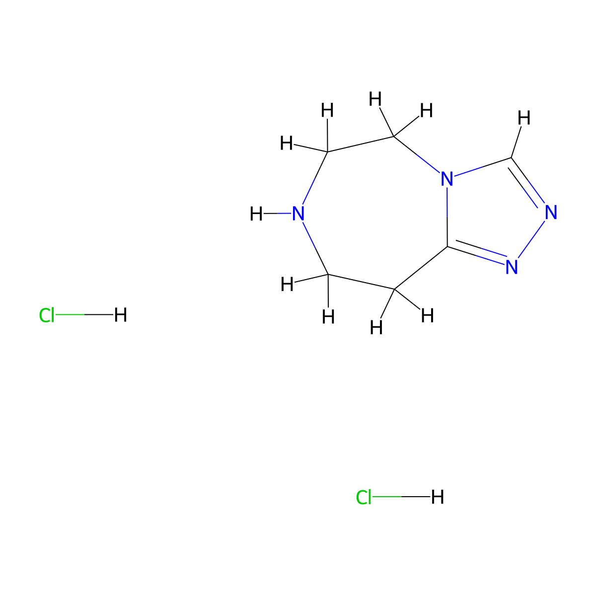 5H,6H,7H,8H,9H-(1,2,4)triazolo(4,3-d)(1,4)diazepine dihydrochloride molecular structure, CAS 2230913-49-0