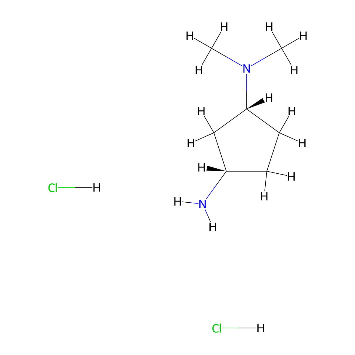 rac-(1R,3S)-N1,N1-dimethylcyclopentane-1,3-diamine dihydrochloride molecular structure, CAS 2230913-58-1