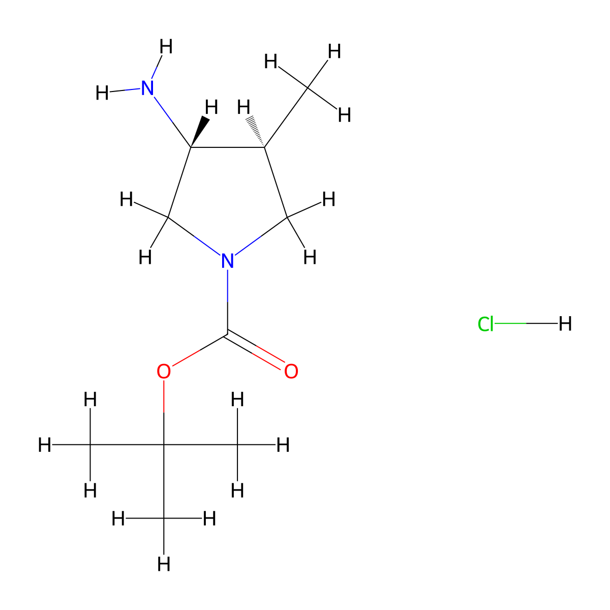 Tert-butyl trans-3-amino-4-methyl-pyrrolidine-1-carboxylate;hydrochloride molecular structure, CAS 2230913-59-2