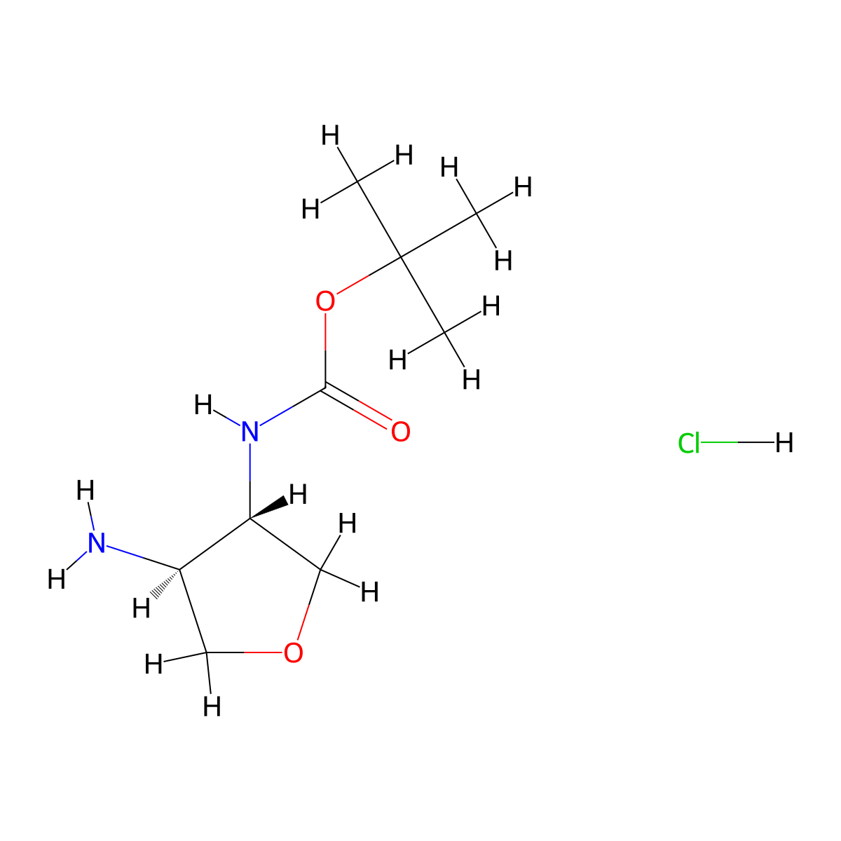 rac-tert-butyl N-[(3R,4R)-4-aminooxolan-3-yl]carbamate hydrochloride molecular structure, CAS 2230913-71-8