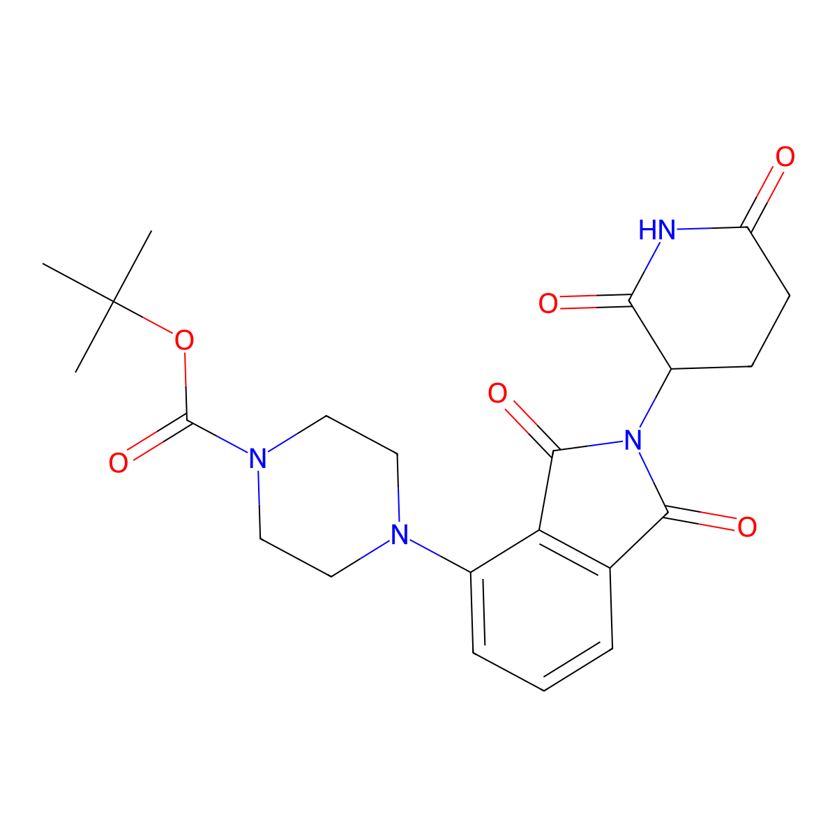 Tert-butyl 4-(2-(2,6-dioxopiperidin-3-yl)-1,3-dioxoisoindolin-4-yl)piperazine-1-carboxylate molecular structure, CAS 2230956-82-6