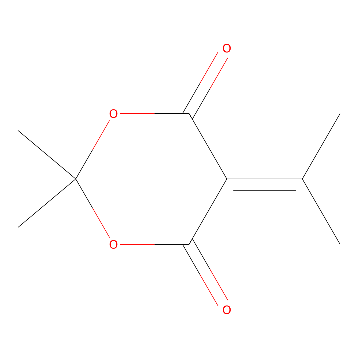 2,2-Dimethyl-5-(1-methylethylidene)-1,3-dioxane-4,6-dione molecular structure, CAS 2231-66-5