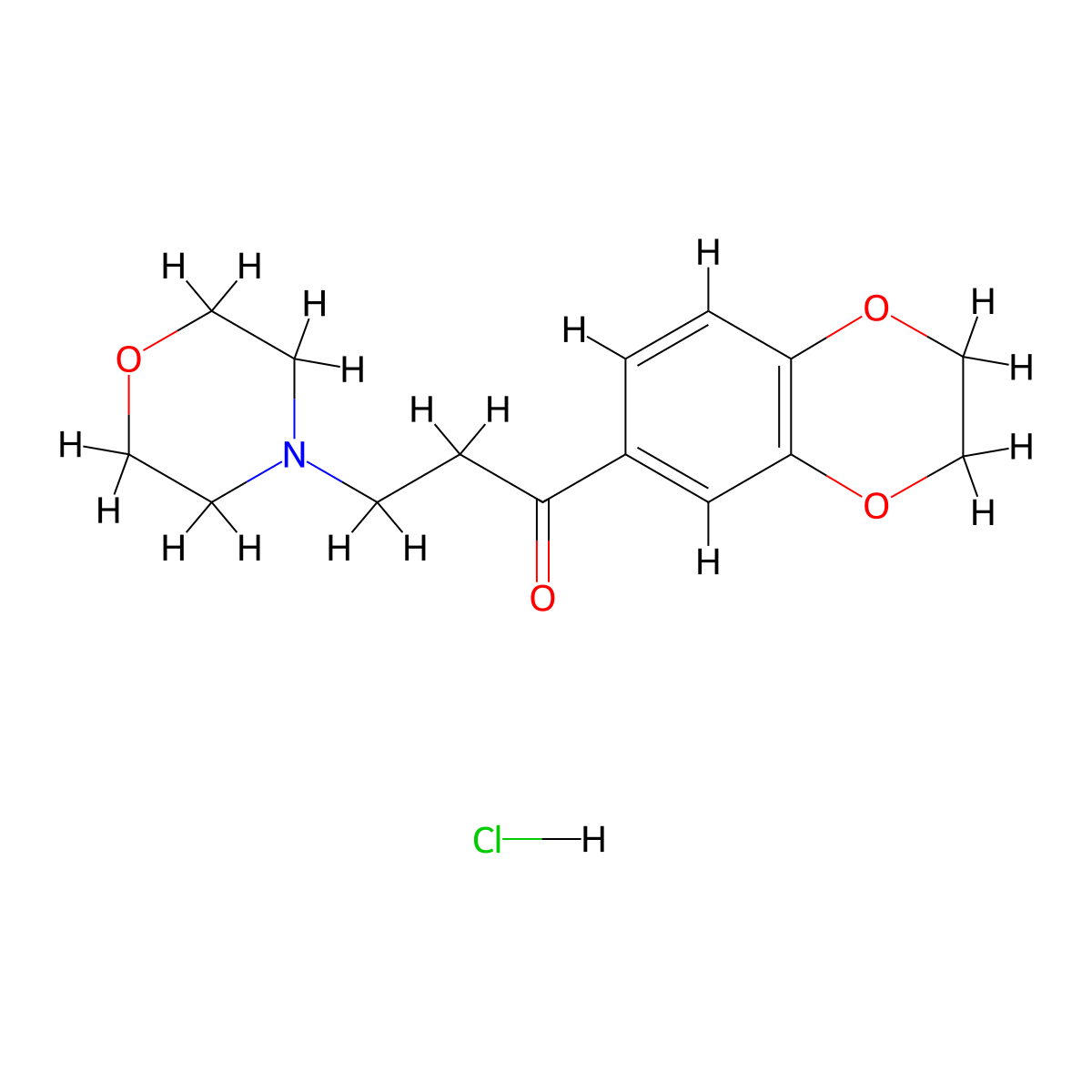 1-(2,3-Dihydro-1,4-benzodioxin-6-yl)-3-(morpholin-4-yl)propan-1-one hydrochloride molecular structure, CAS 22310-85-6