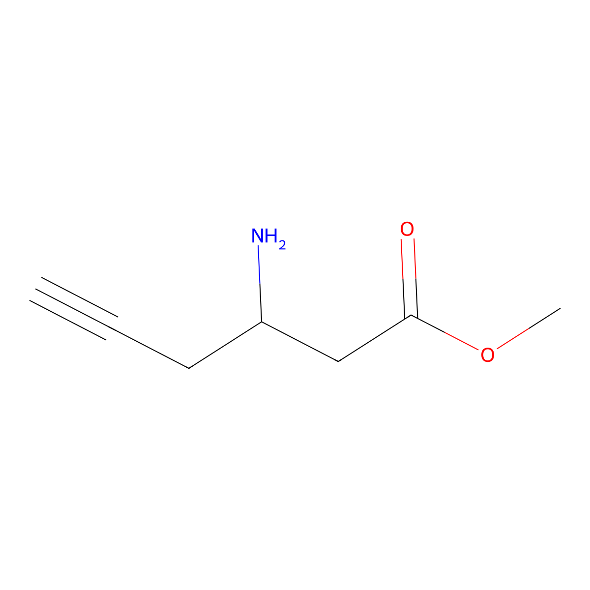 methyl (3R)-3-aminohex-5-ynoate molecular structure, CAS 2231064-17-6