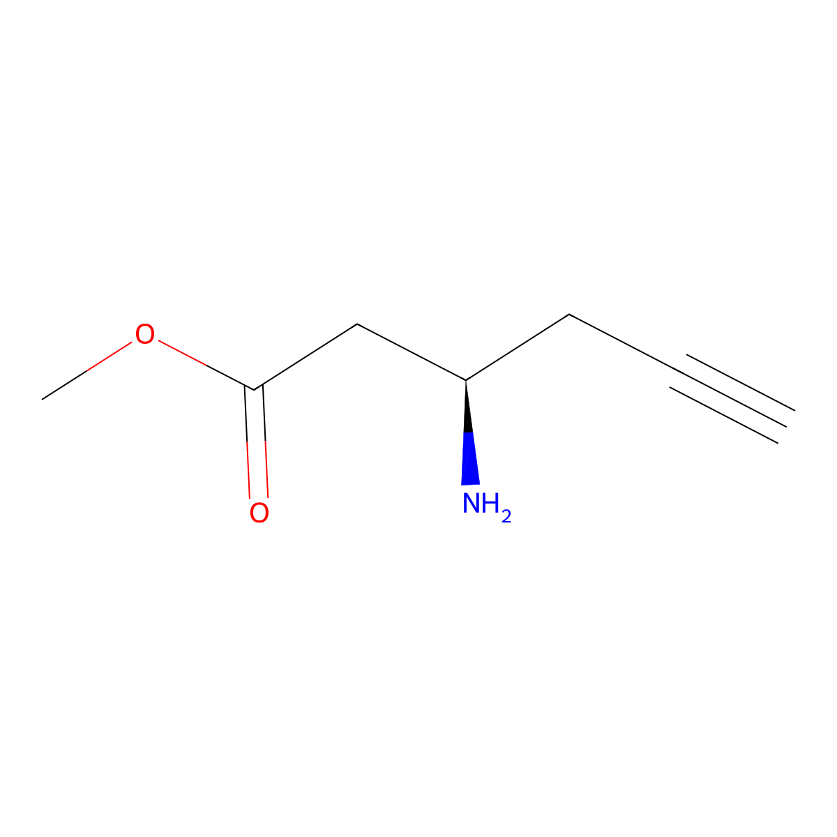 methyl (3R)-3-aminohex-5-ynoate molecular structure, CAS 2231064-17-6