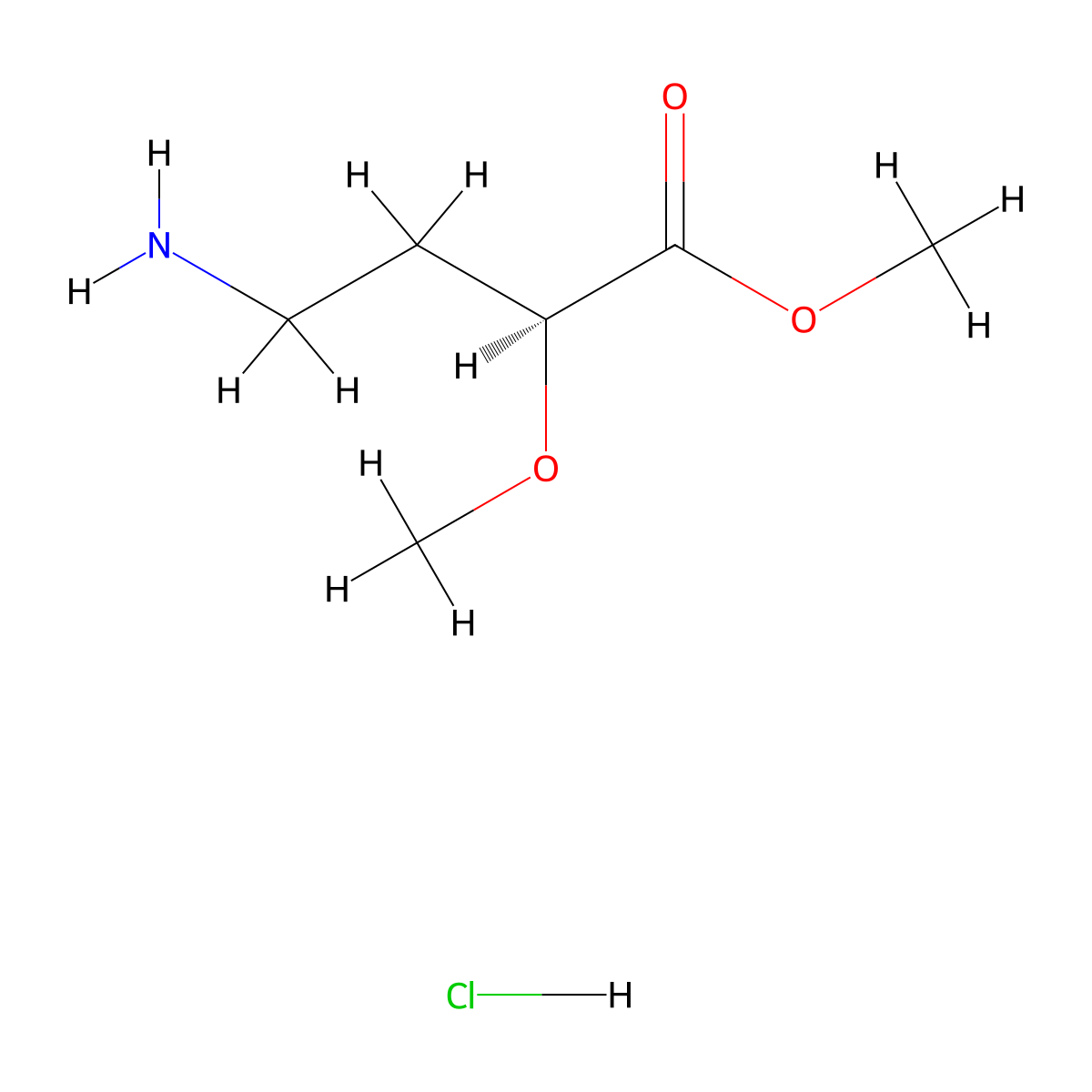 methyl (2S)-4-amino-2-methoxybutanoate hydrochloride molecular structure, CAS 2231068-72-5