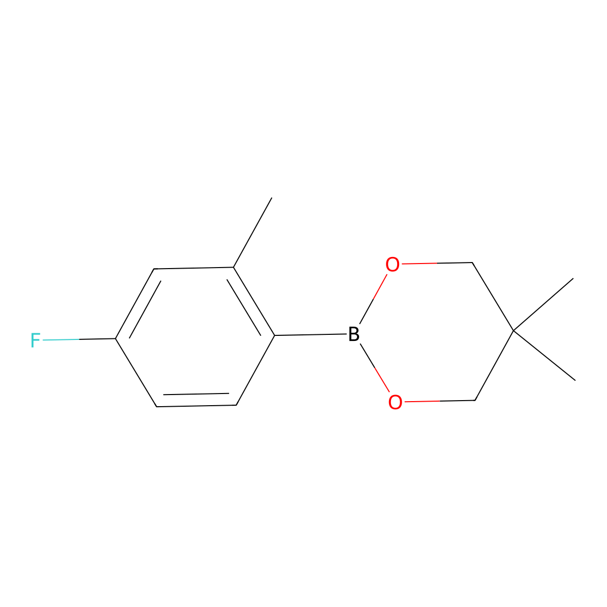 2-(4-Fluoro-2-methylphenyl)-5,5-dimethyl-1,3,2-dioxaborinane molecular structure, CAS 2231089-39-5
