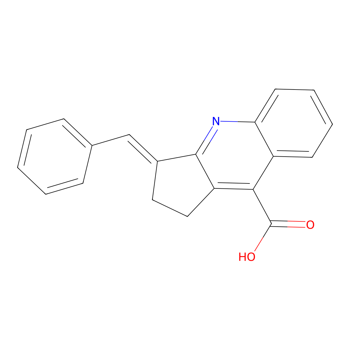 2,3-Dihydro-3-(phenylmethylene)-1H-cyclopenta(b)quinoline-9-carboxylic acid molecular structure, CAS 22311-74-6