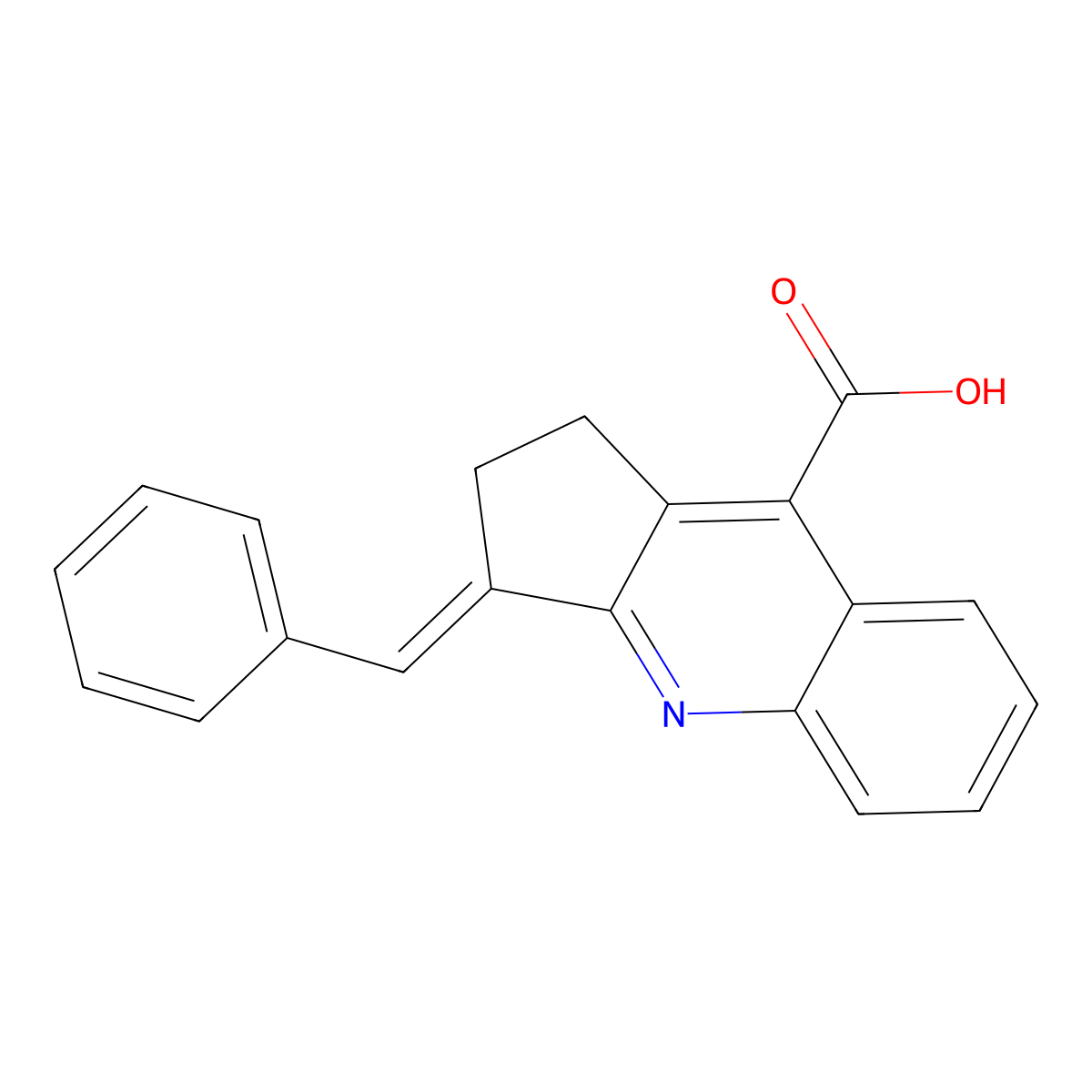 2,3-Dihydro-3-(phenylmethylene)-1H-cyclopenta(b)quinoline-9-carboxylic acid molecular structure, CAS 22311-74-6