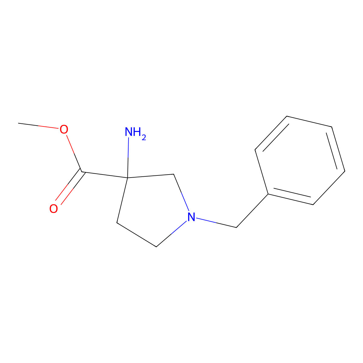 Methyl (S)-3-Amino-1-benzylpyrrolidine-3-carboxylate molecular structure, CAS 2231118-11-7
