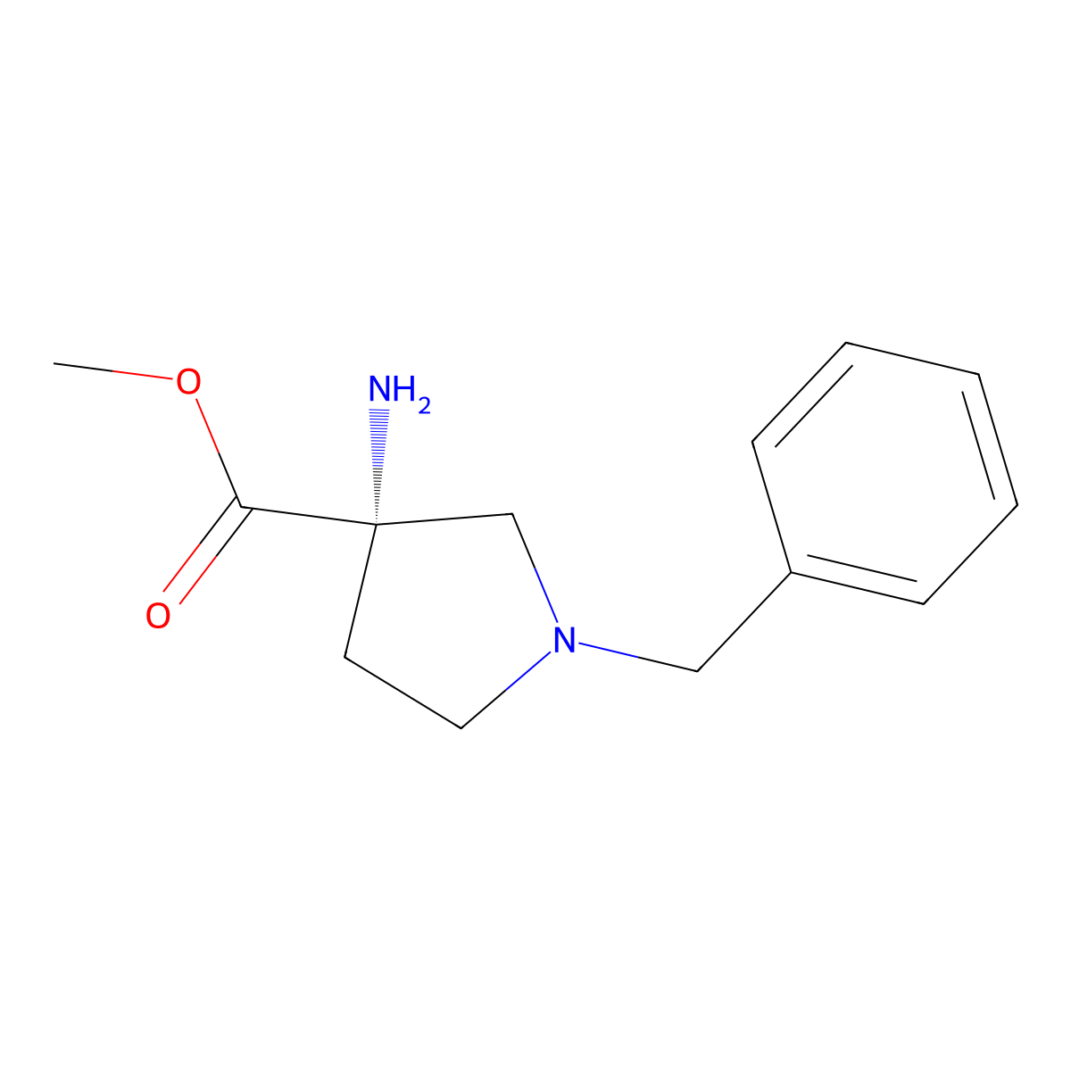 Methyl (S)-3-Amino-1-benzylpyrrolidine-3-carboxylate molecular structure, CAS 2231118-11-7