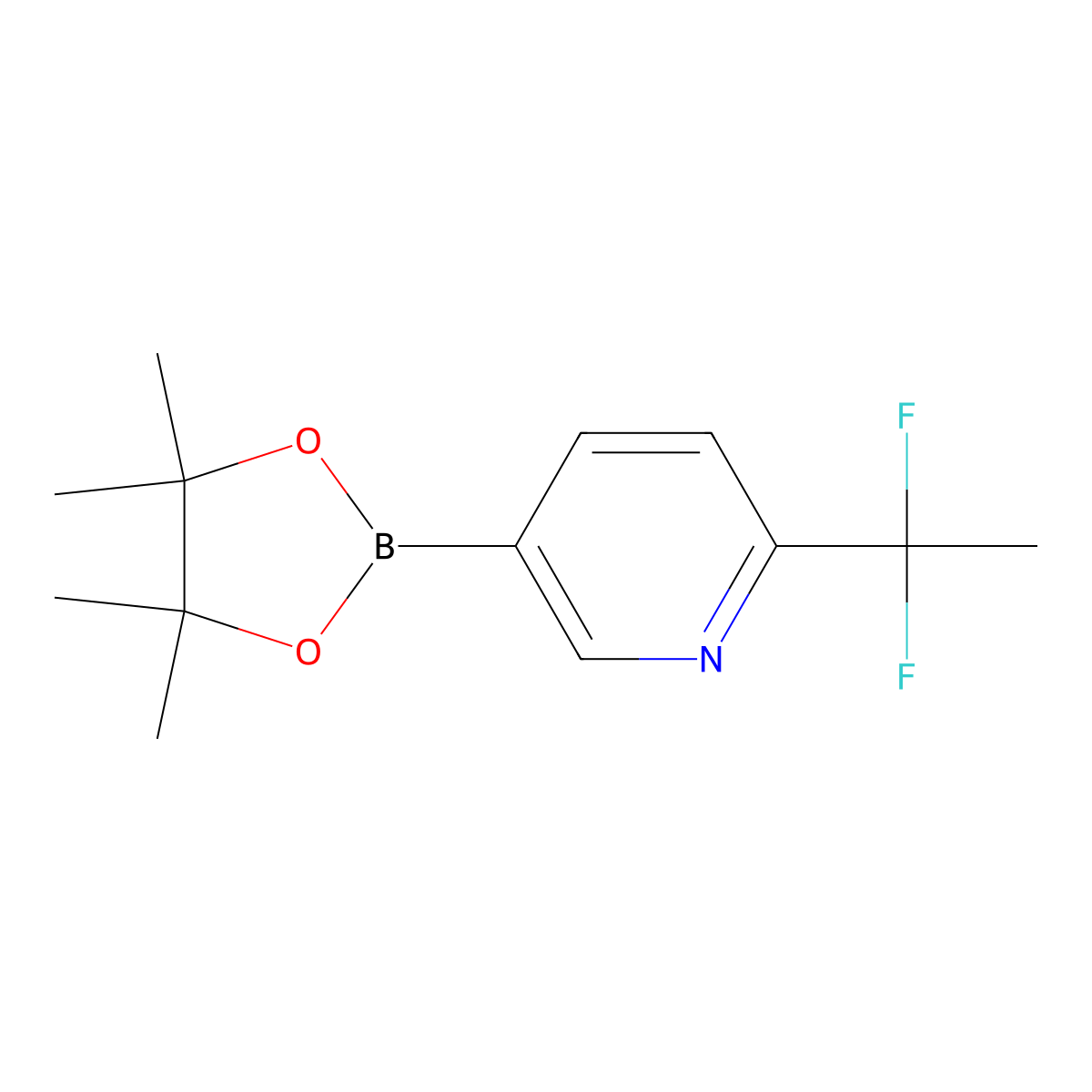 2-(1,1-Difluoroethyl)-5-(4,4,5,5-tetramethyl-1,3,2-dioxaborolan-2-yl)pyridine molecular structure, CAS 2231122-95-3