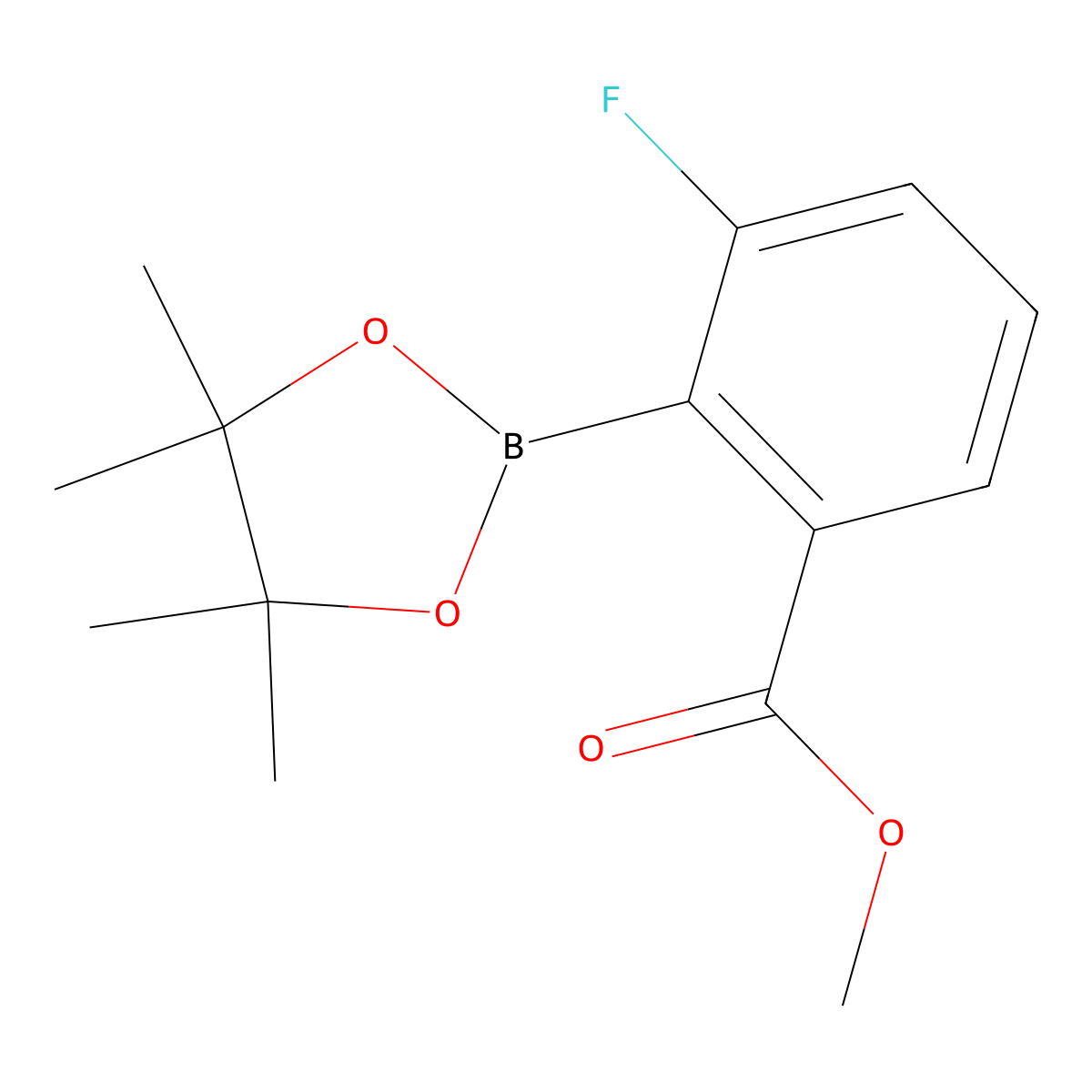 Methyl 3-fluoro-2-(4,4,5,5-tetramethyl-1,3,2-dioxaborolan-2-YL)benzoate molecular structure, CAS 2231129-85-2