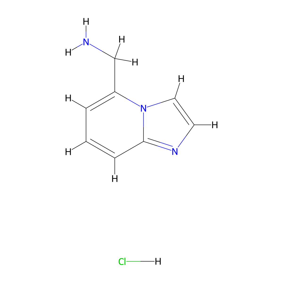 Imidazo[1,2-a]pyridin-5-ylmethanamine hydrochloride molecular structure, CAS 2231153-14-1