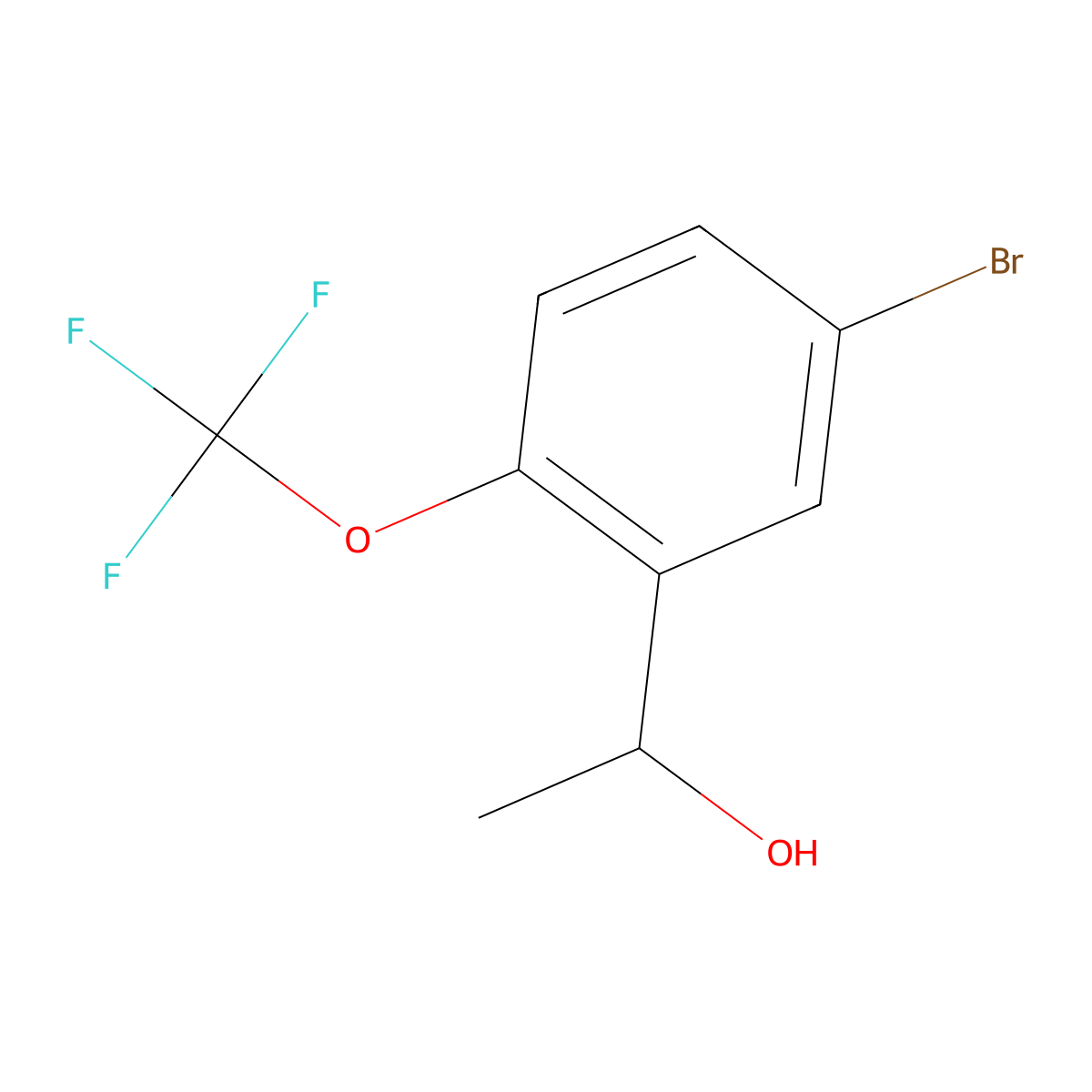 1-[5-Bromo-2-(trifluoromethoxy)phenyl]ethanol molecular structure, CAS 2231189-16-3