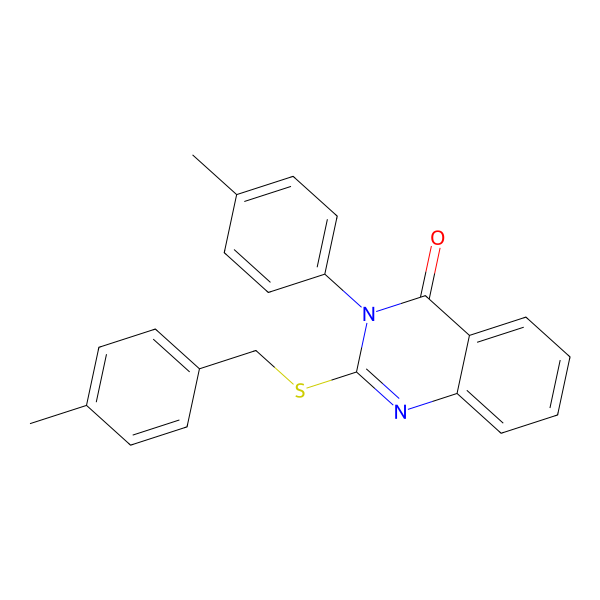 2-((4-Methylbenzyl)thio)-3-(4-methylphenyl)-4(3H)-quinazolinone molecular structure, CAS 22312-41-0