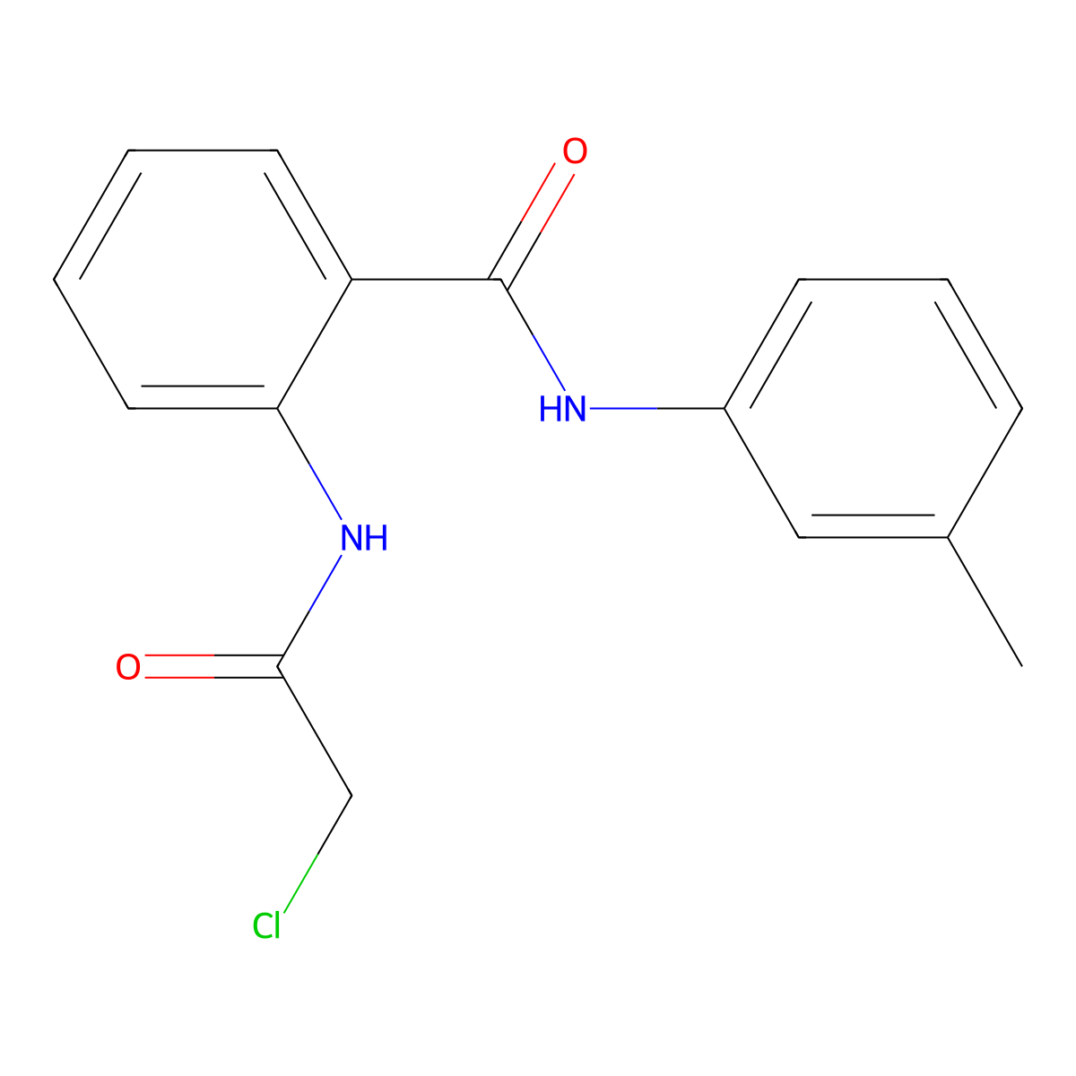 2-(2-chloroacetamido)-N-(3-methylphenyl)benzamide molecular structure, CAS 22312-75-0