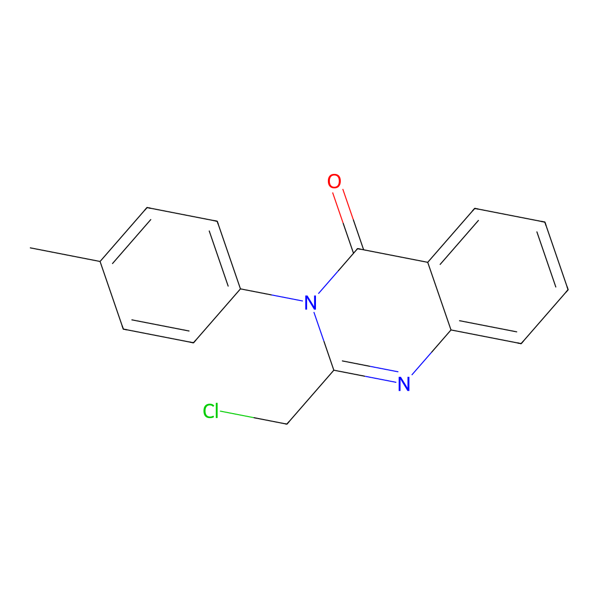 2-(chloromethyl)-3-(4-methylphenyl)quinazolin-4(3H)-one molecular structure, CAS 22312-80-7
