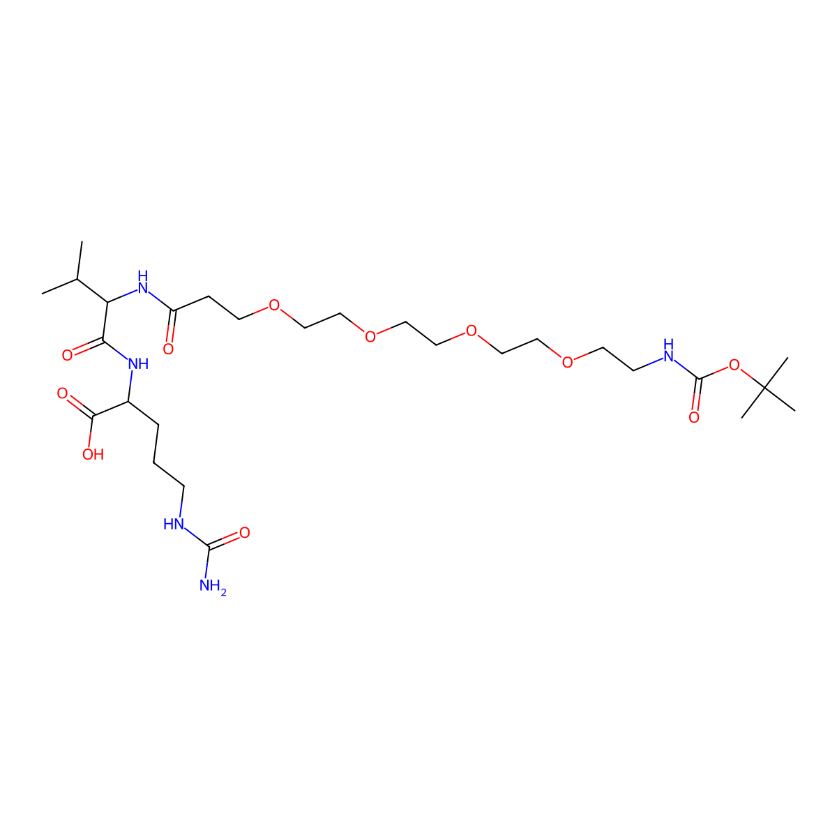 T-Boc-N-amido-peg4-val-cit molecular structure, CAS 2231240-82-5
