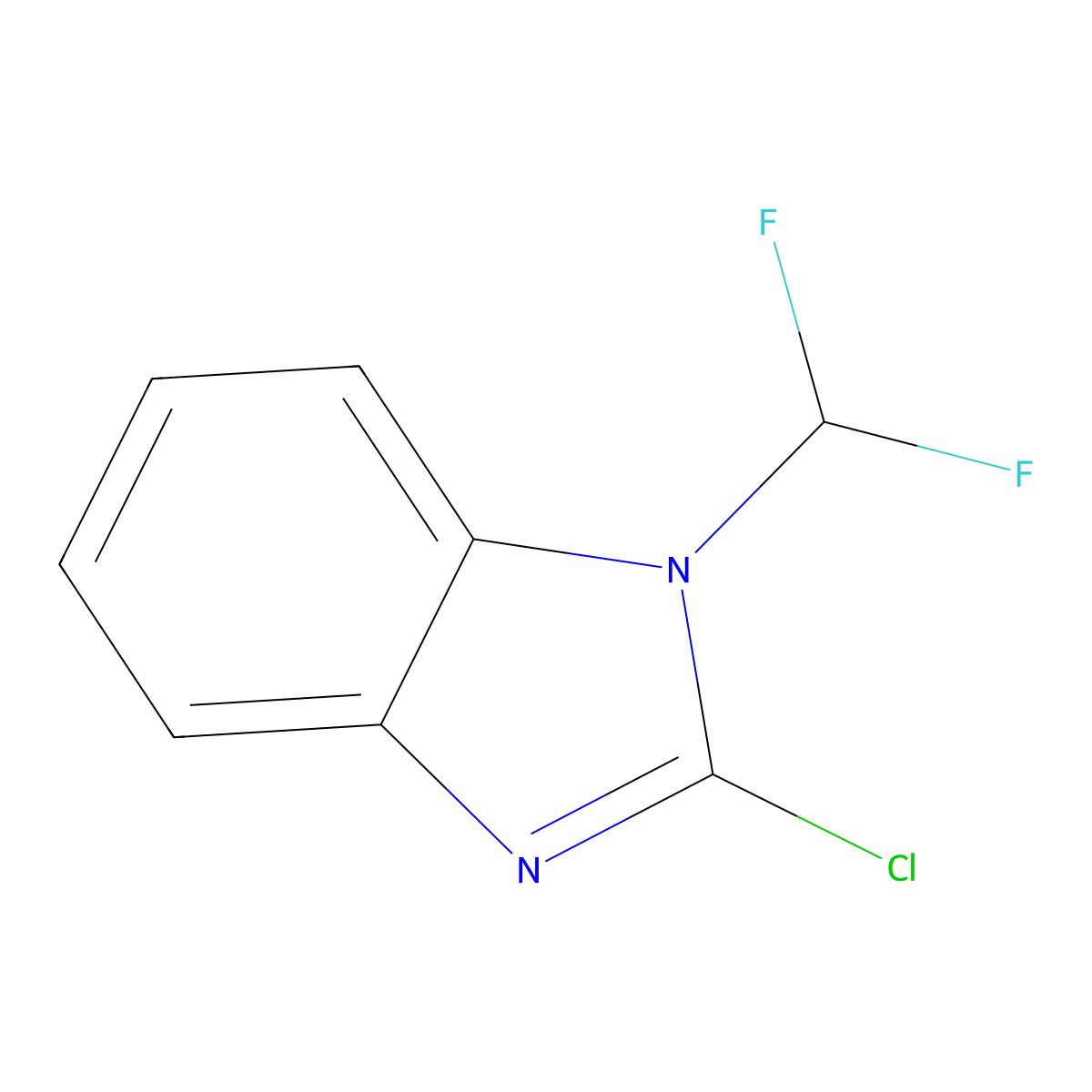 2-chloro-1-(difluoromethyl)-1H-1,3-benzodiazole molecular structure, CAS 2231254-35-4