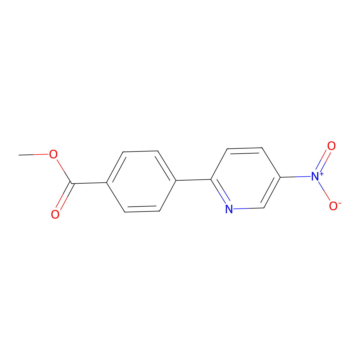 Methyl 4-(5-nitro-2-pyridinyl)benzenecarboxylate molecular structure, CAS 223127-51-3
