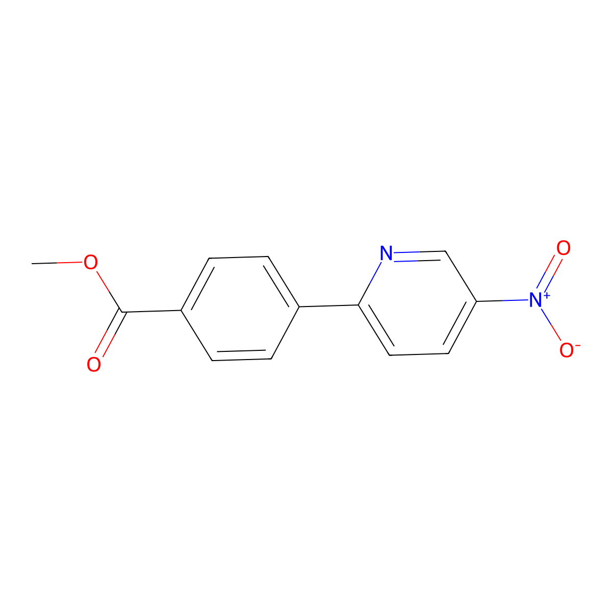 Methyl 4-(5-nitro-2-pyridinyl)benzenecarboxylate molecular structure, CAS 223127-51-3