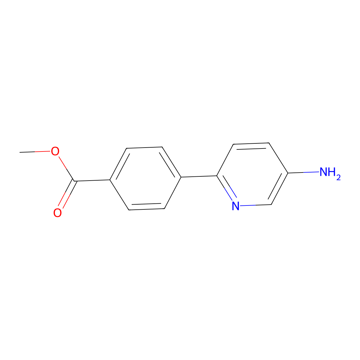 Methyl 4-(5-amino-2-pyridinyl)benzenecarboxylate molecular structure, CAS 223127-54-6