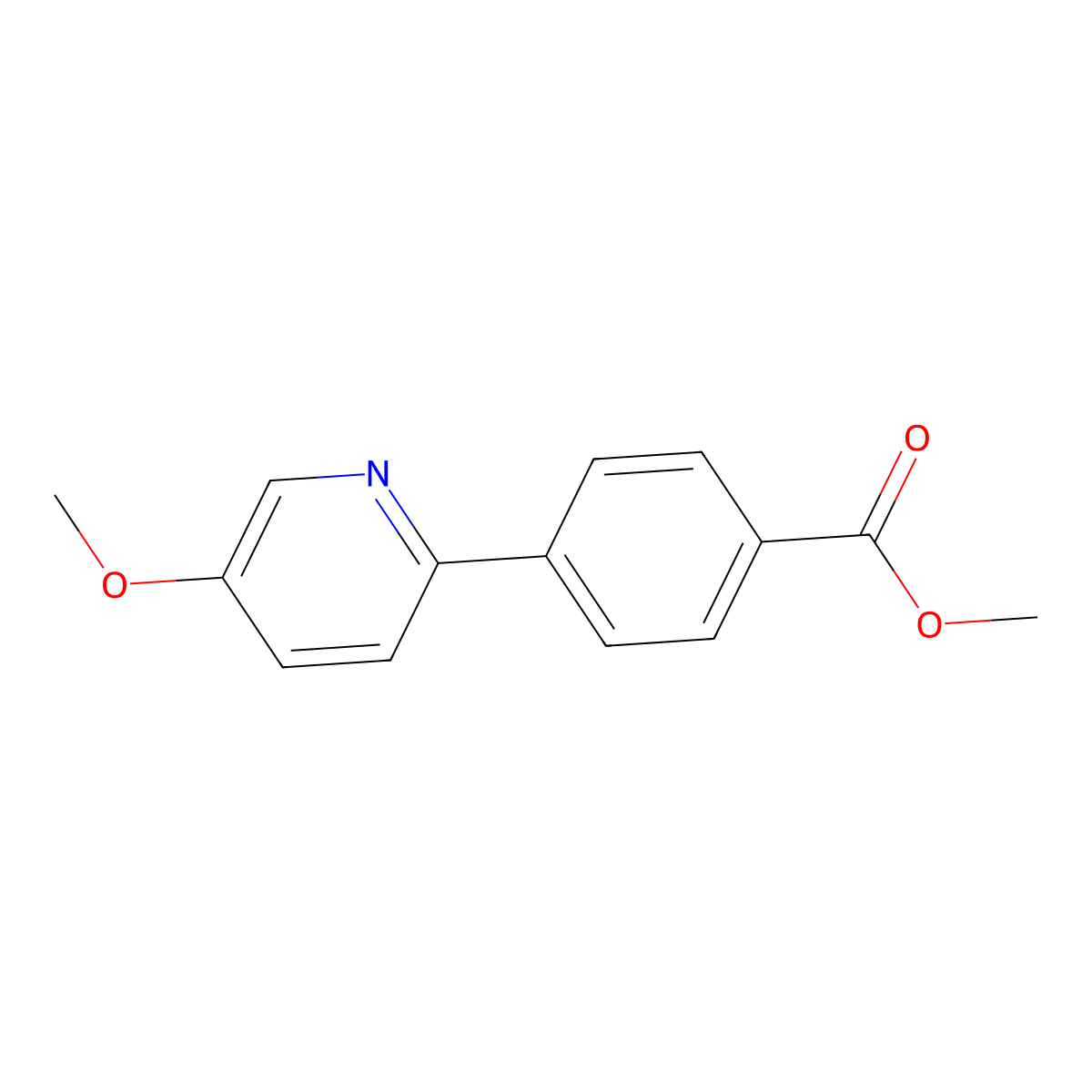 Methyl 4-(5-methoxy-2-pyridyl)benzoate molecular structure, CAS 223127-56-8