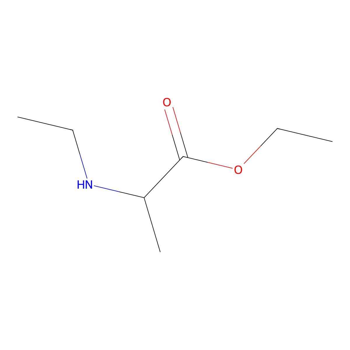 Ethyl 2-(ethylamino)propanoate molecular structure, CAS 223128-18-5