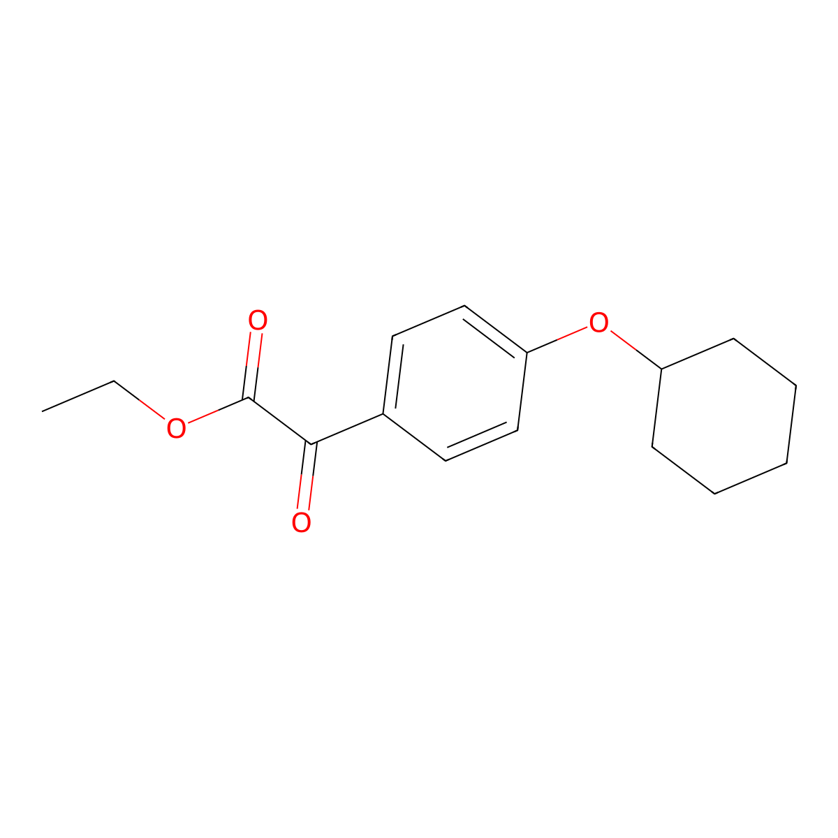 Ethyl 2-(4-(cyclohexyloxy)phenyl)-2-oxoacetate molecular structure, CAS 2231289-66-8
