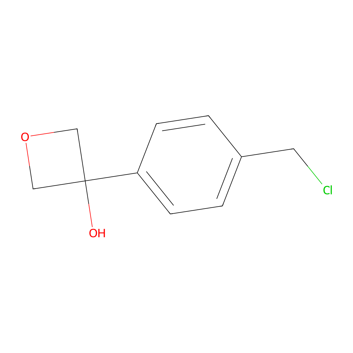 3-(4-(Chloromethyl)phenyl)oxetan-3-ol molecular structure, CAS 2231294-32-7