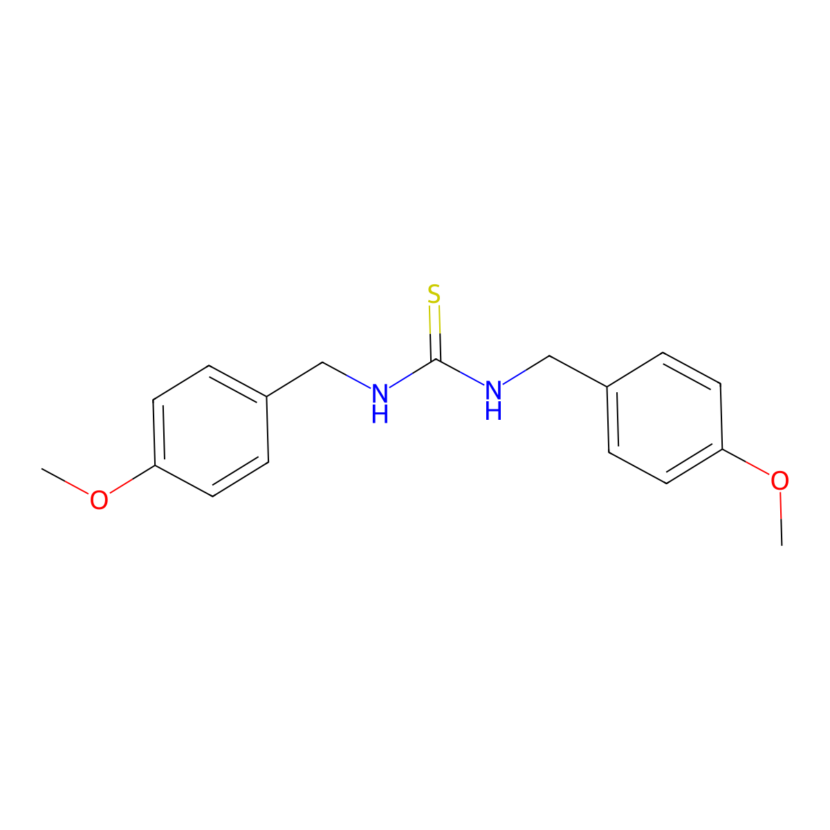 Thiourea, N,N'-bis((4-methoxyphenyl)methyl)- molecular structure, CAS 22313-70-8