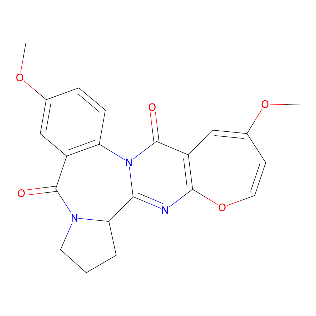 (2S)-10,18-Dimethoxy-21-oxa-6,14,23-triazapentacyclo[12.9.0.02,6.08,13.016,22]tricosa-1(23),8(13),9,11,16(22),17,19-heptaene-7,15-dione molecular structure, CAS 223130-52-7