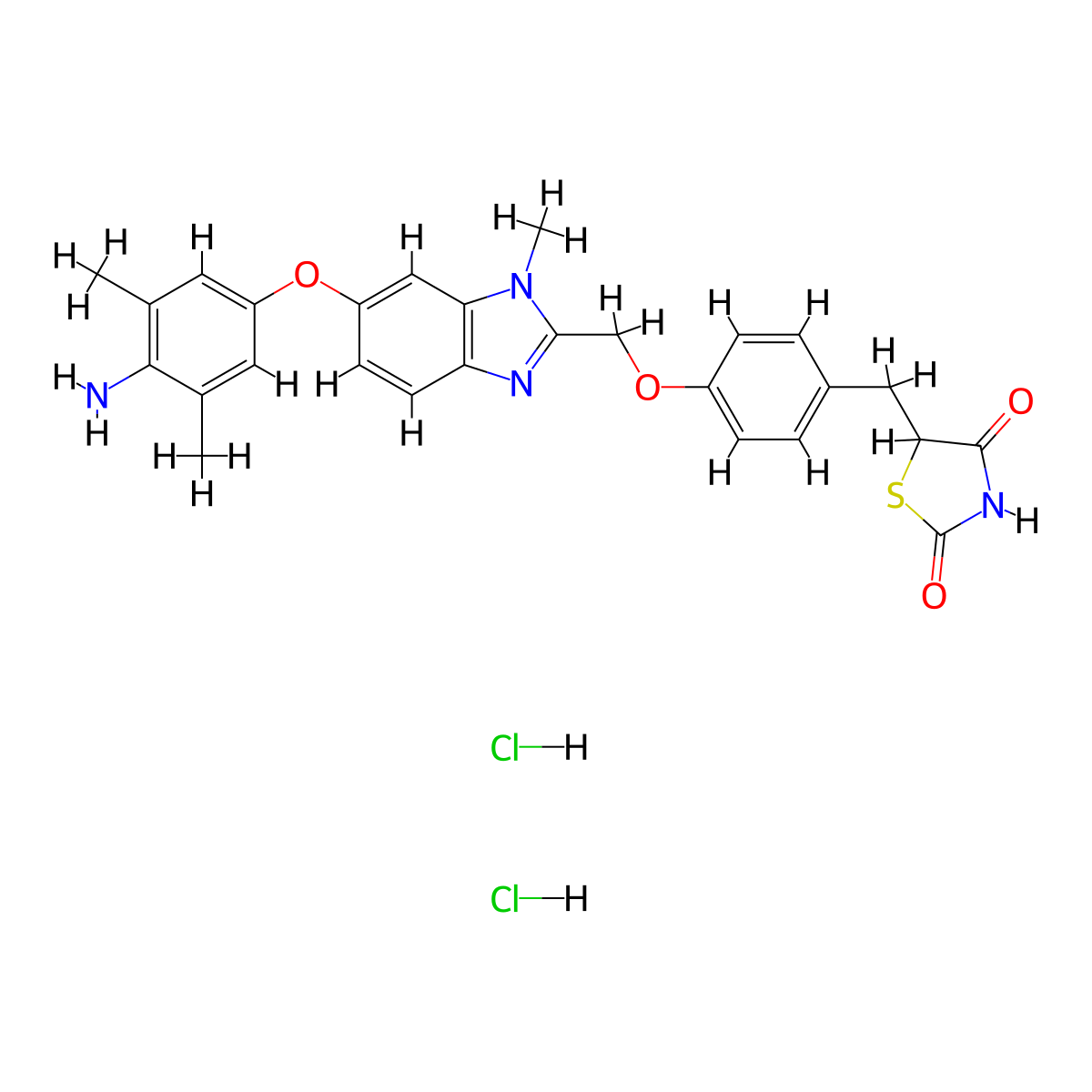 Efatutazone Dihydrochloride molecular structure, CAS 223132-38-5