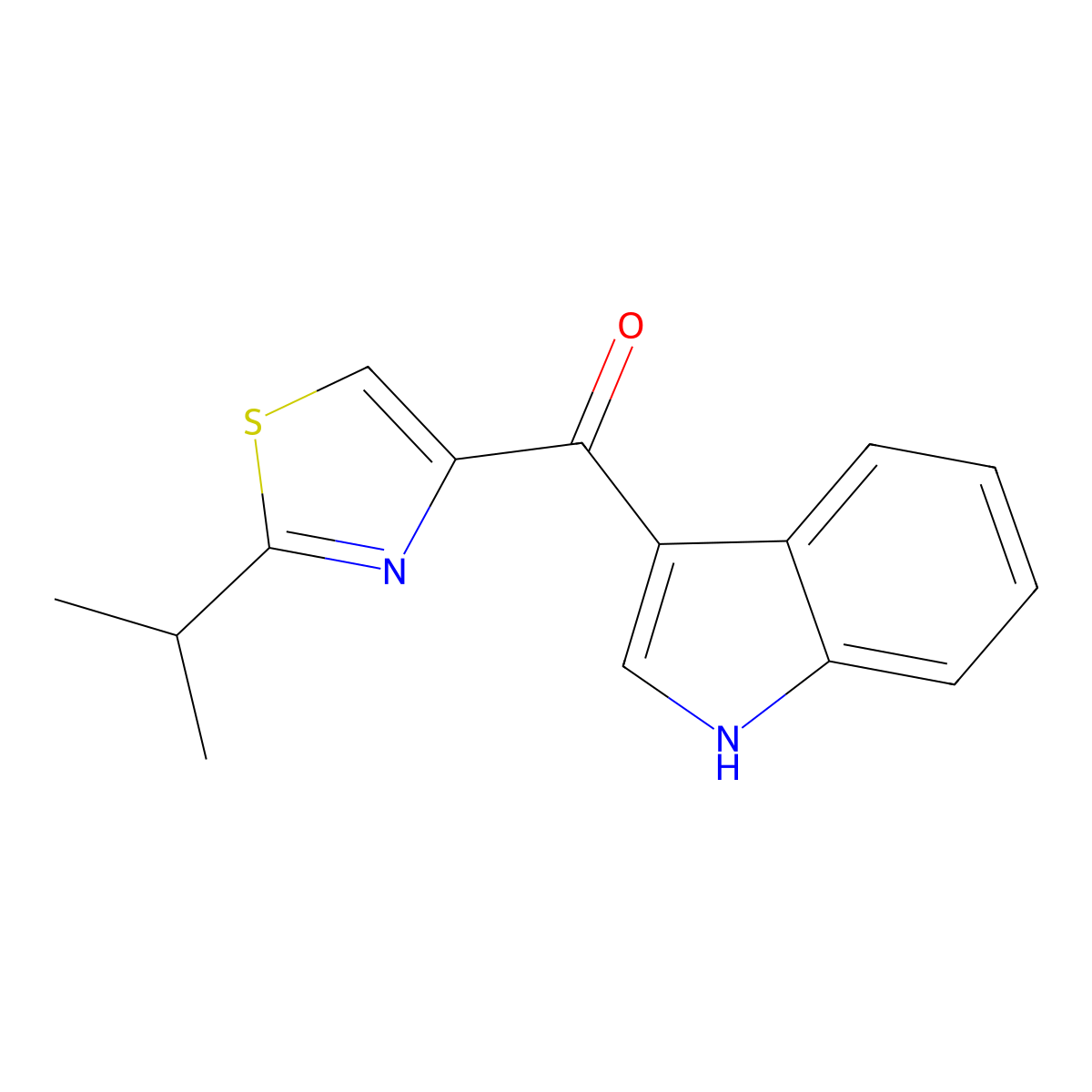 (1H-Indol-3-YL)(2-isopropylthiazol-4-YL)methanone molecular structure, CAS 2231344-26-4