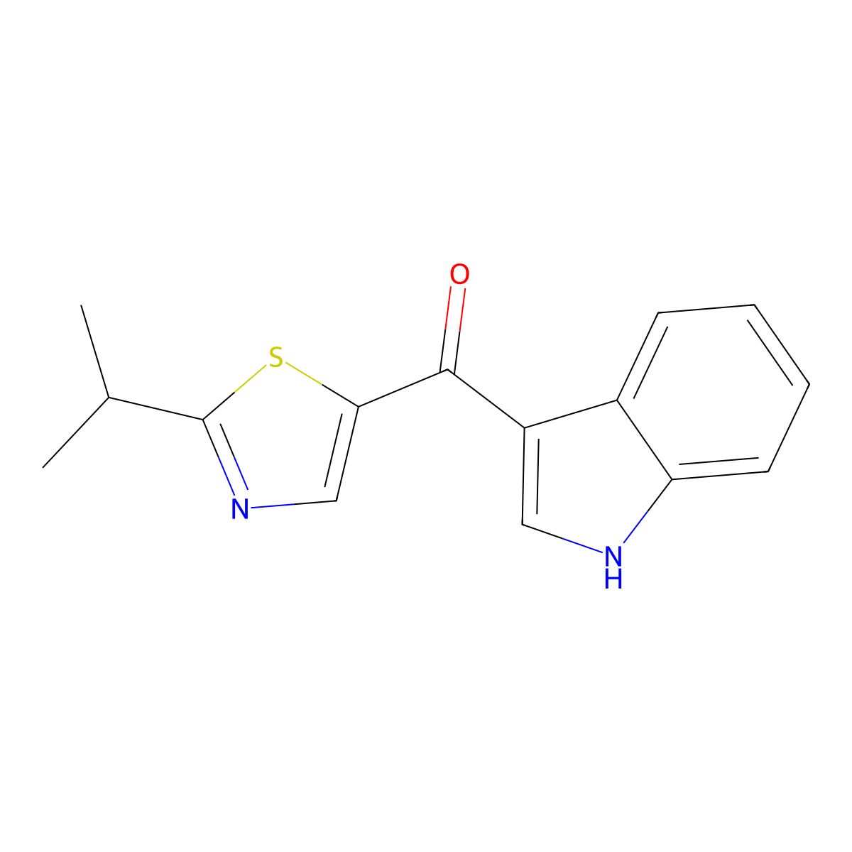 (1H-Indol-3-YL)(2-isopropylthiazol-5-YL)methanone molecular structure, CAS 2231344-27-5